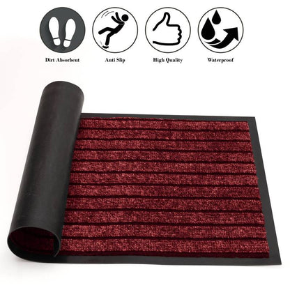 Heavy Duty Dirt-Absorbing Entrance Mat with Rubber Backing