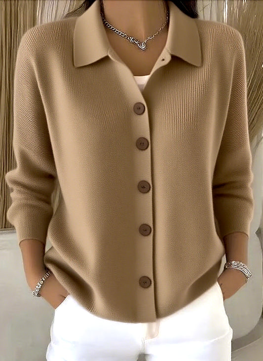 Women’s Soft Stretch Shawl-Collar Cotton Cardigan