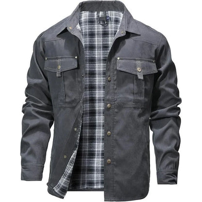 Men’s Flannel-Lined Workwear Shacket Jacket