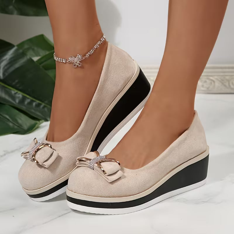 Women’s Bow Detail Wedge Court Shoes