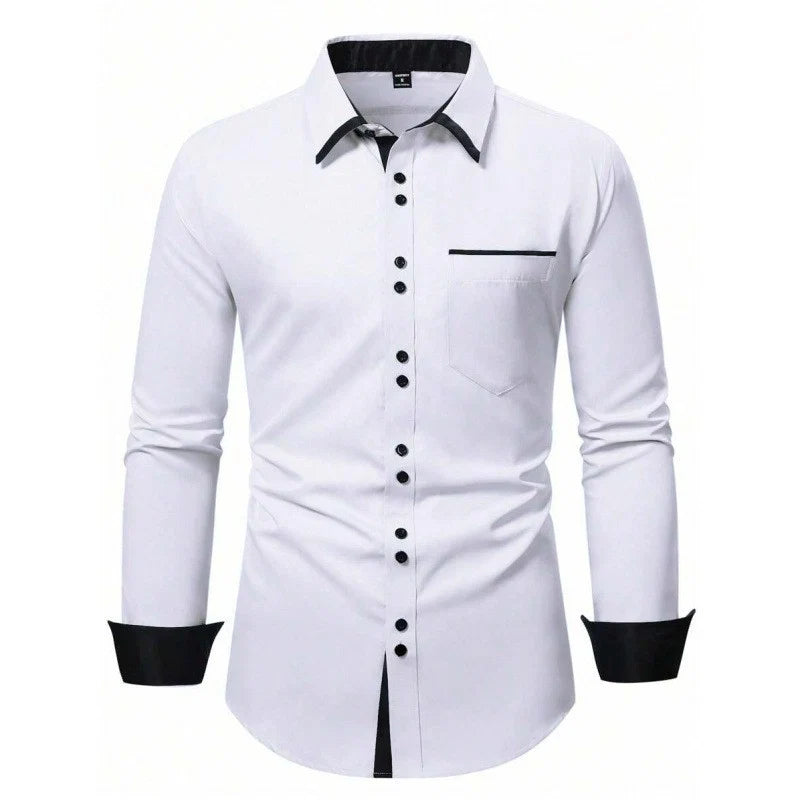 Men's Colour-Block Tailored Shirt