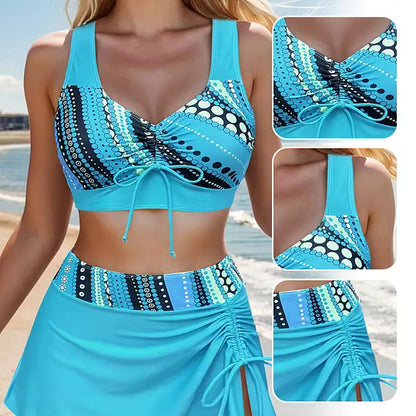 Women's Printed Three-Piece Swimwear Set