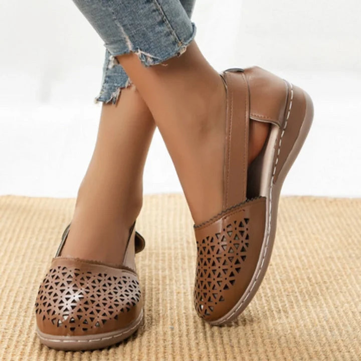 Women’s Breathable Cut-Out Support Slip-On Flats