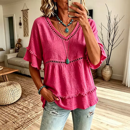 Women’s V-Neck Layered Tunic Top