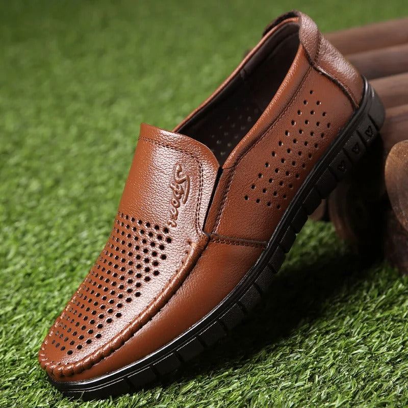 Classic Leather-Look Slip-On Shoes