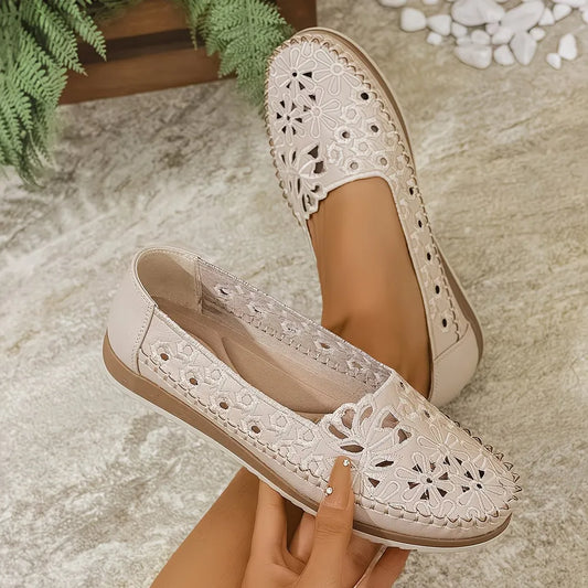 Women’s Breathable Hollow Embroidered Comfort Loafers