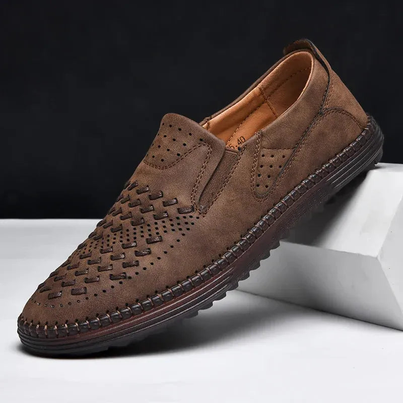 Men’s Handmade Leather-Look Loafers