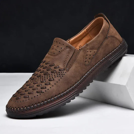 Men’s Handmade Leather-Look Loafers