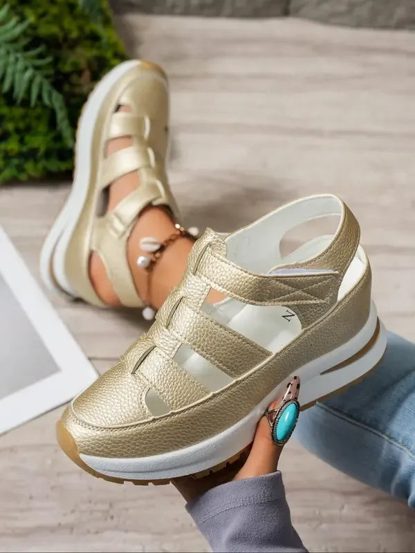 Women’s Velcro Strap Wedge Comfort Sandals