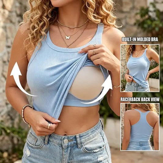 Women’s Ribbed Built-In Bra Tank Top
