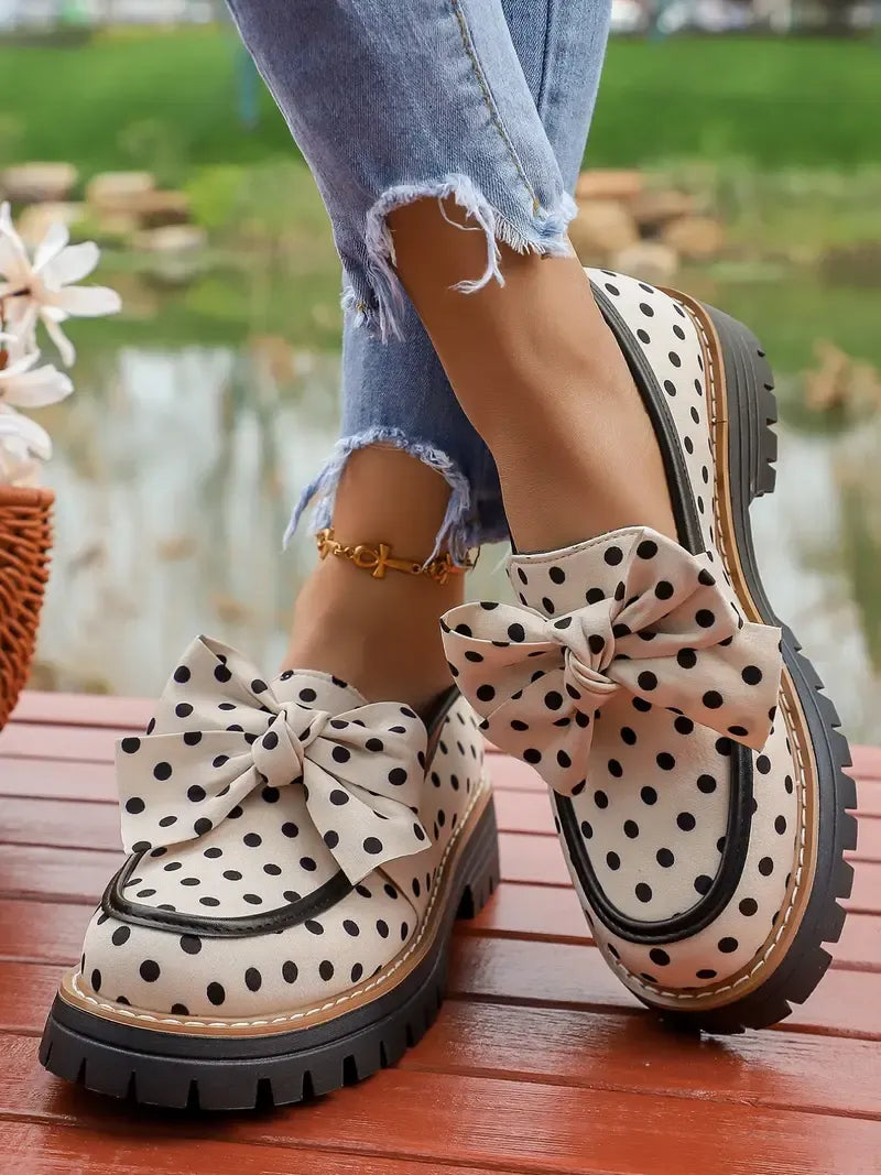 Women’s Polka Dot Bow Loafers
