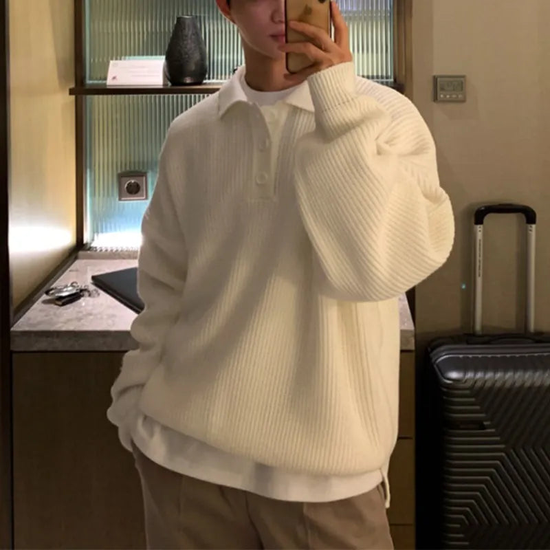 Men’s Winter Ultra-Soft Polo Neck Knit Jumper