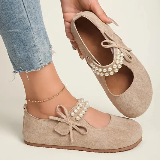 Women's Pearl Bow Support Flats