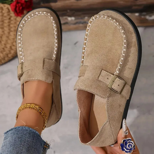 Women’s Non-Slip Leather-Look Comfort Trainers