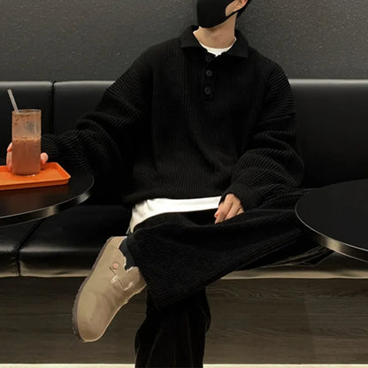 Men’s Winter Ultra-Soft Polo Neck Knit Jumper