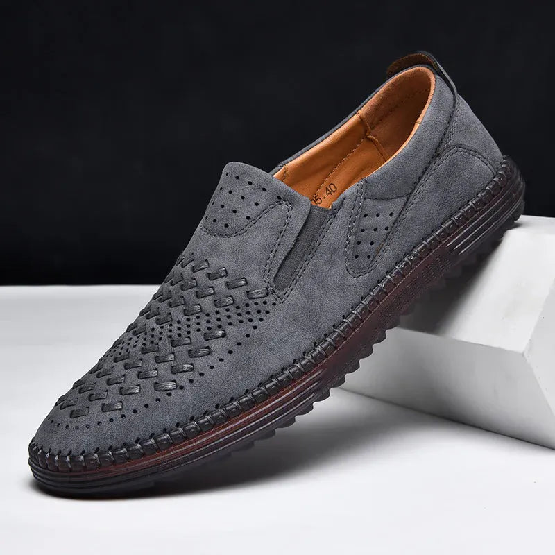 Men’s Handmade Leather-Look Loafers