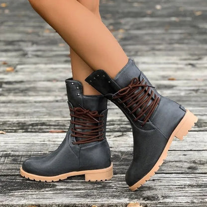 Women’s Wide-Fit Vintage Mid-Calf Comfort Boots