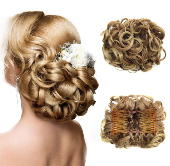 Women’s Messy Curly Bun Hair Extension Scrunchie