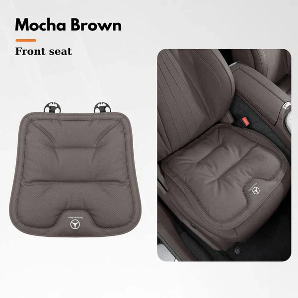Soft Leather Car Seat Cushion Set with Anti Slip Silicone Backing