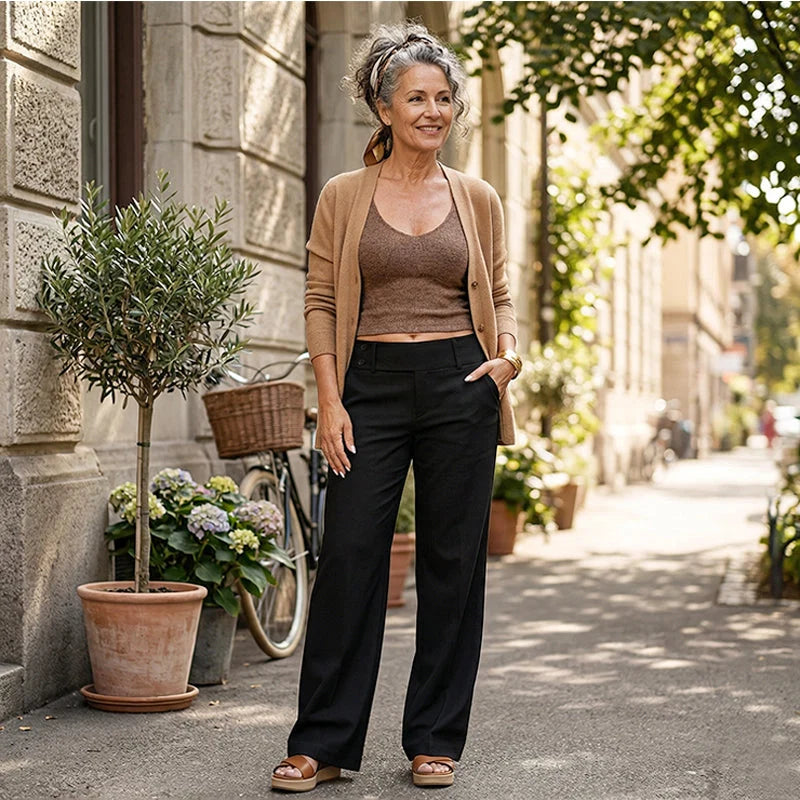 Women's Flared Tailored Trousers