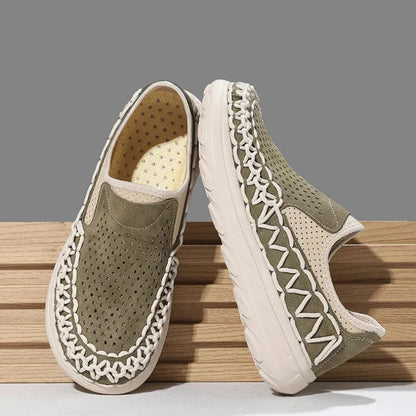 Men's Woven Perforated Slip-On Shoes