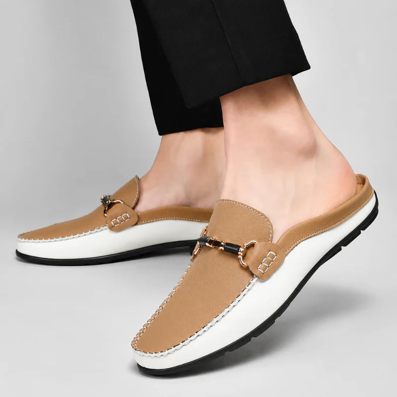 Men’s Colour-Block Backless Loafers