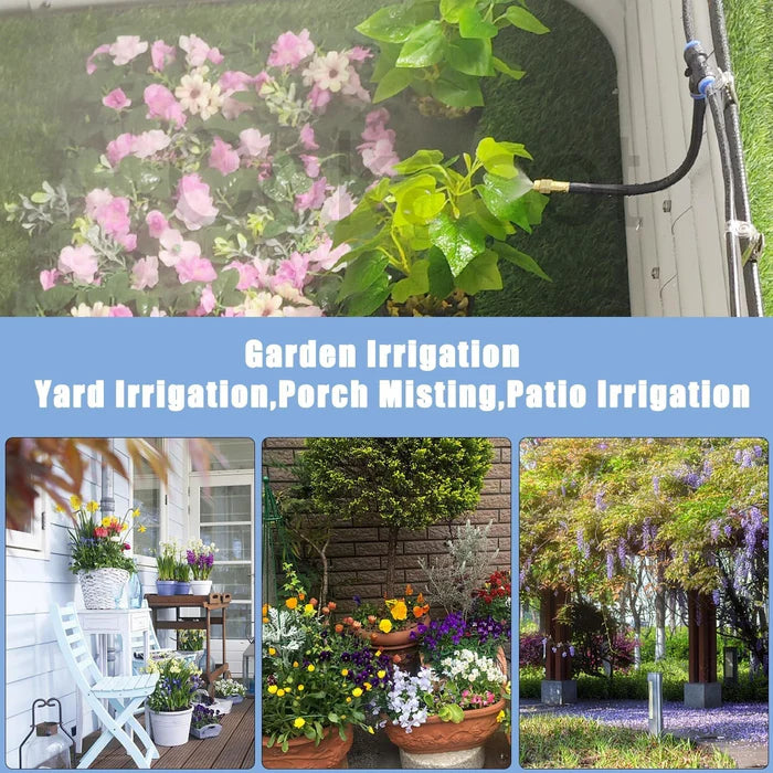 Adjustable Garden Mist Irrigation System Kit with Spray Nozzles