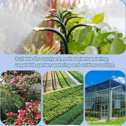 Adjustable Garden Mist Irrigation System Kit with Spray Nozzles