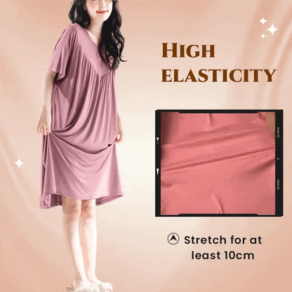 Women’s Modal Short Sleeve Loose Pajama Dress