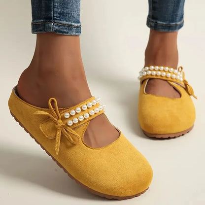 Women's Pearl Bow Support Flats