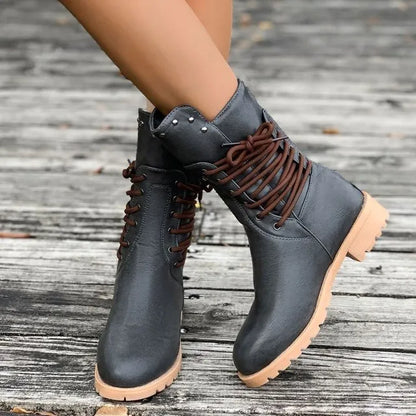 Women’s Wide-Fit Vintage Mid-Calf Comfort Boots