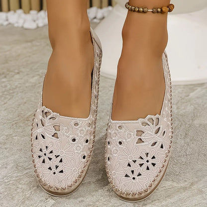 Women’s Breathable Hollow Embroidered Comfort Loafers