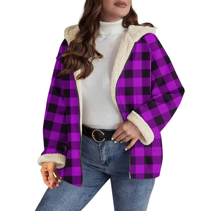 Women’s Norvina Sherpa-Lined Plaid Hooded Jacket