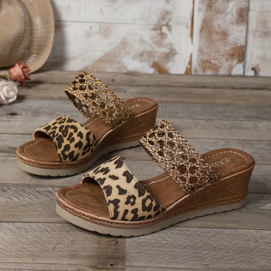 Women’s Double-Strap Wedge Mule Sandals
