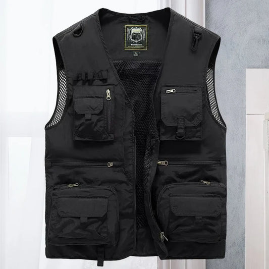 Men’s Breathable Multi-Pocket Mesh Cargo Vest