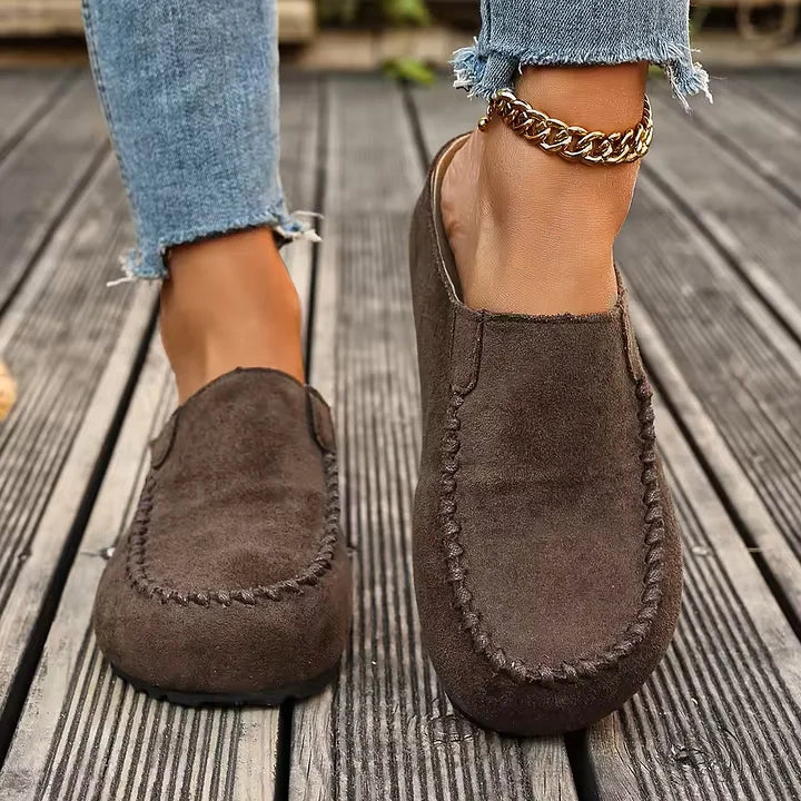 Women’s Retro Comfort Leather-Look Slip-On Mules
