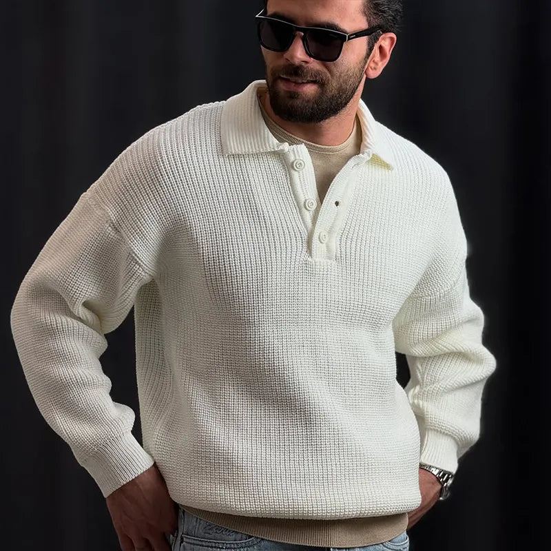 Men’s Winter Ultra-Soft Polo Neck Knit Jumper