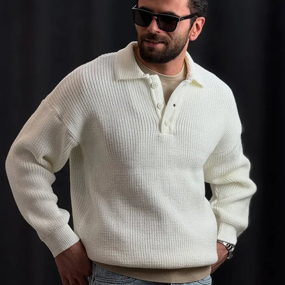 Men’s Winter Ultra-Soft Polo Neck Knit Jumper