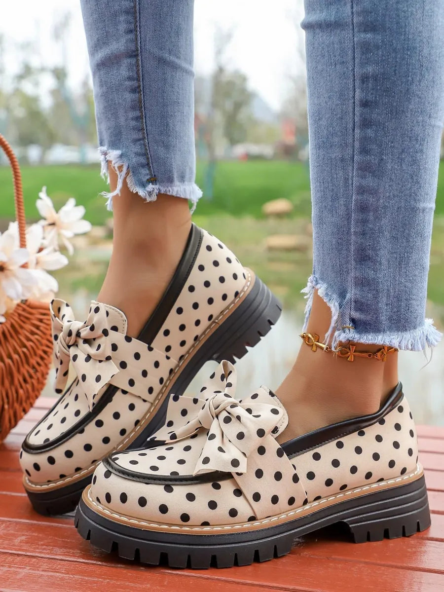 Women’s Polka Dot Bow Loafers