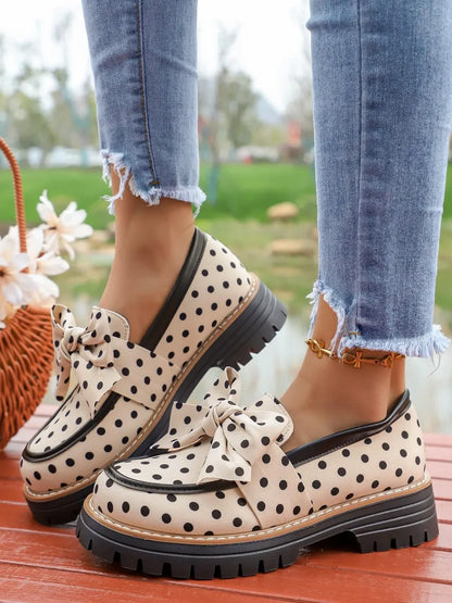 Women’s Polka Dot Bow Loafers