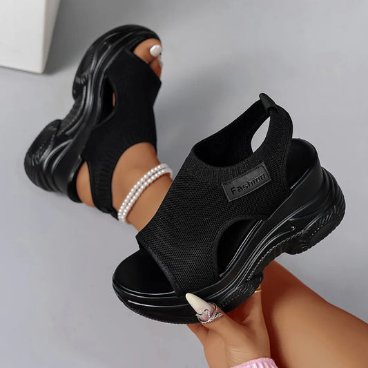 Women’s Casual Solid-Colour Wedge Comfort Sandals