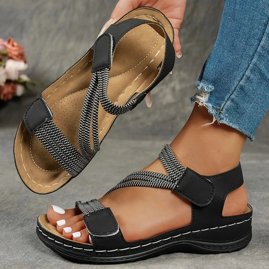 Women's Leather-Look Supportive Fisherman Sandals