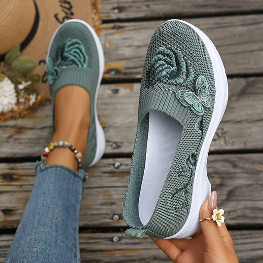 Women’s Breathable Butterfly Embroidered Casual Trainers
