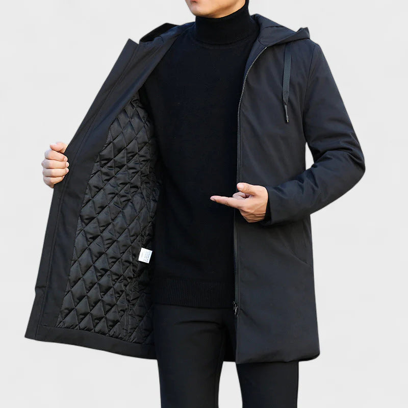 Men's Winter Coat with Thermal Lining and Minimalist Design