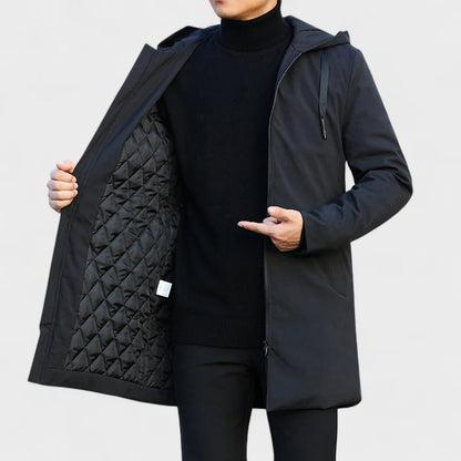 Men's Winter Coat with Thermal Lining and Minimalist Design
