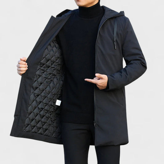 Men's Winter Coat with Thermal Lining and Minimalist Design