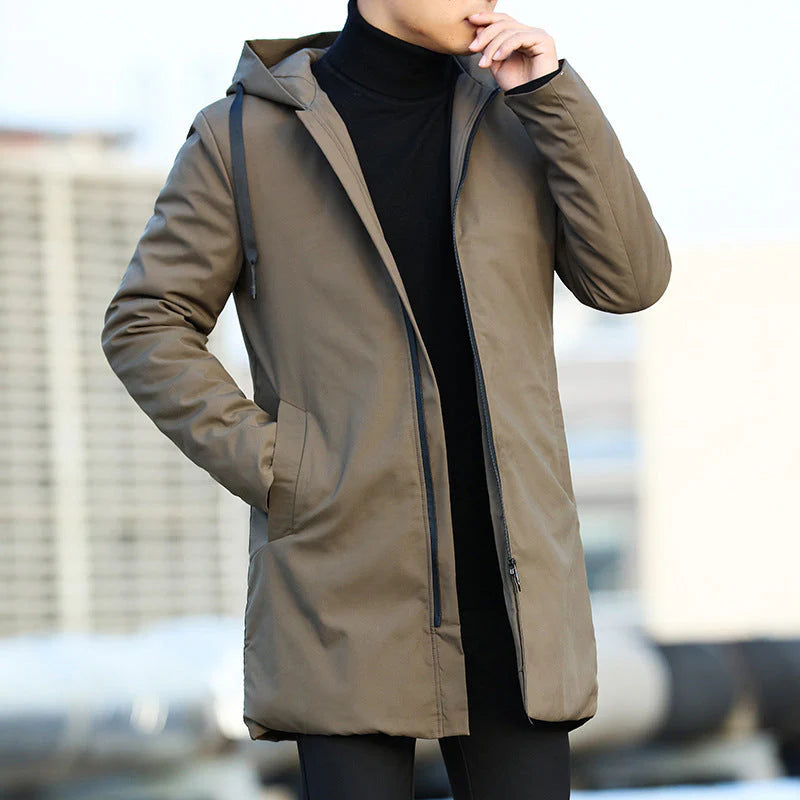 Men's Winter Coat with Thermal Lining and Minimalist Design