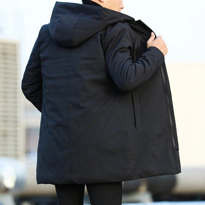 Men's Winter Coat with Thermal Lining and Minimalist Design