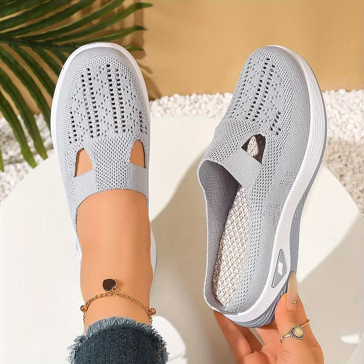 Women's Knitted Open-Back Slip-On Trainers