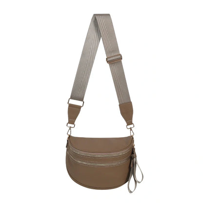 Women’s Multi-Pocket Leather-Look Crossbody Bag